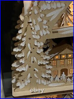 Martha Stewart Christmas Wood Arch Cut Out Mini Candles Lights Up Santa Winter