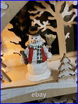 Martha Stewart Christmas Wood Arch Cut Out Mini Candles Lights Up Santa Winter