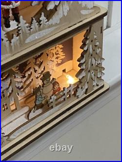Martha Stewart Christmas Wood Arch Cut Out Mini Candles Lights Up Santa Winter