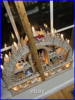 Martha Stewart Christmas Wood Arch Cut Out Mini Candles Lights Up Santa Winter