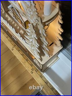 Martha Stewart Christmas Wood Arch Cut Out Mini Candles Lights Up Santa Winter