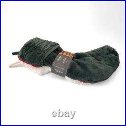 Martha Stewart FAUX FUR Christmas Stockings Set of 3 22 GREEN RED WHITE Classic