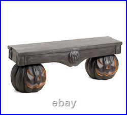 Martha Stewart LED Jack O Lantern Bench Halloween Decor, 4.5Ft Long
