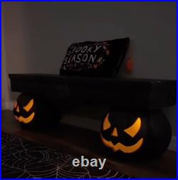 Martha Stewart LED Jack O Lantern Bench Halloween Decor, 4.5Ft Long