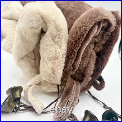 Martha Stewart Set of 3 Neutrals Faux Fur Christmas Stockings Holiday Decor 22