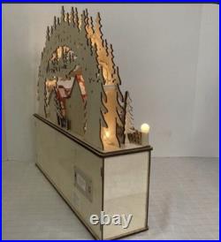Martha Stewart Wooden Advent Calendar with 25 Drawer Large Lighted LED Christmas