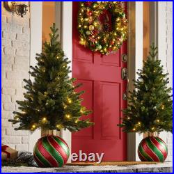 Member's Mark 4 Ft Pre-Lit Topiary with Ornament Base HolidayDecor Free Shipping