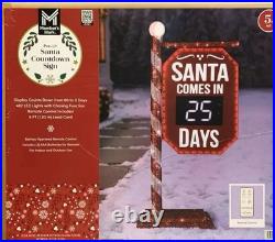 Member's Mark 5-Foot Pre-Lit Santa Countdown Sign, 482 Chasing LED Lights