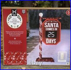 Member's Mark 5-Foot Pre-Lit Santa Countdown Sign, 482 Chasing LED Lights