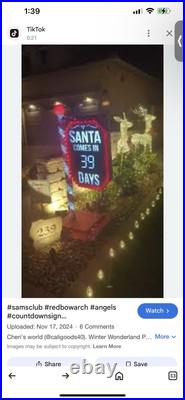 Member's Mark 5-Foot Pre-Lit Santa Countdown Sign, 482 Chasing LED Lights