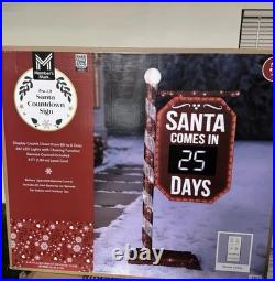 Member's Mark 5-Foot Pre-Lit Santa Countdown Sign, 482 Chasing LED Lights