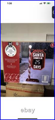 Member's Mark 5-Foot Pre-Lit Santa Countdown Sign, 482 Chasing LED Lights