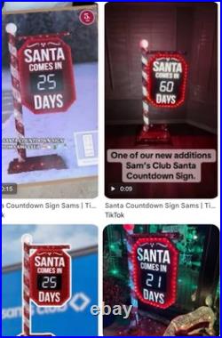 Member's Mark 5-Foot Pre-Lit Santa Countdown Sign, 482 Chasing LED Lights
