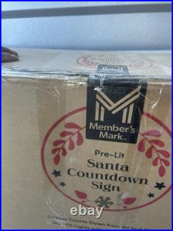 Member's Mark 5-Foot Pre-Lit Santa Countdown Sign, 482 Chasing LED Lights