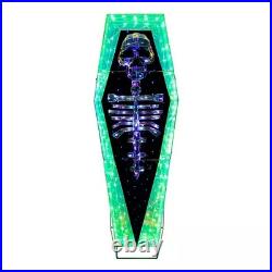 Member's Mark 5' Pre-Lit Prismatic Coffin 300 LED Outdoor Halloween Decor Prop