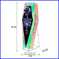 Member's Mark 5' Pre-Lit Prismatic Coffin 300 LED Outdoor Halloween Decor Prop