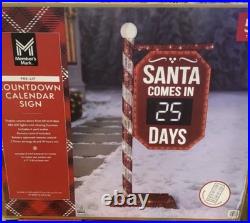 Member's Mark 5' Pre-Lit Santa Countdown Calendar NEW IN BOX