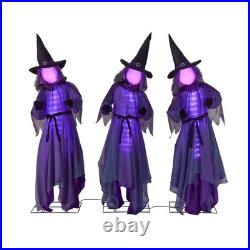 Member's Mark 6 Ft Pre-Lit Animated Witches Set of 3 Halloween Decor