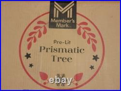 Member's Mark 6ft White LED Pre-Lit Prismatic Tree Iridescent Finish NEW READ