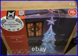 Member's Mark 6ft White LED Pre-Lit Prismatic Tree Iridescent Finish NEW READ