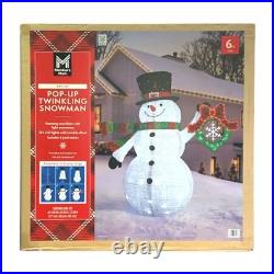 Member's Mark 72 Pre-Lit Pop-Up Twinkling Snowman Holiday Yard Decor