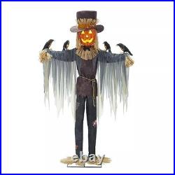Member's Mark 8' Pre-Lit Animated Scarecrow Spooky Outdoor Halloween Decor Prop