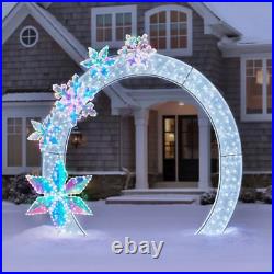 Member's Mark 8' Pre-Lit Arch with Prismatic Snowflakes Outdoor Holiday Decor