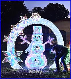 Member's Mark 8' Pre-Lit Arch with Prismatic Snowflakes Outdoor Holiday Decor