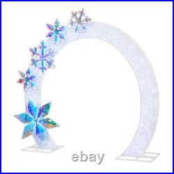 Member's Mark 8' Pre-Lit Arch with Prismatic Snowflakes Outdoor Holiday Decor