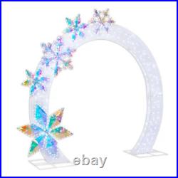 Member's Mark 8' Pre-Lit Arch with Prismatic Snowflakes Outdoor Holiday Decor