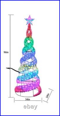 Member's Mark 8' Pre-Lit Iridescent Color-Changing Spiral Tree