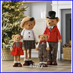 Member's Mark Plush Bear Family Set 4 Christmas Holiday Decorations Decor