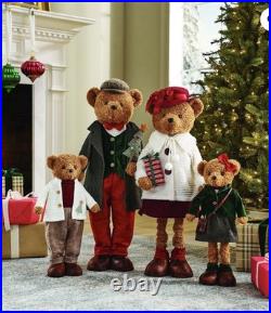Member's Mark Plush Bear Family Set 4 Christmas Holiday Decorations Decor