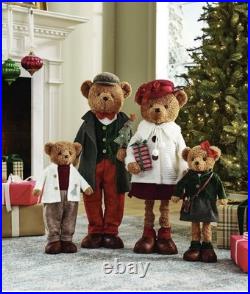Member's Mark Plush Bear Family Set 4 Christmas Holiday Decorations Decor
