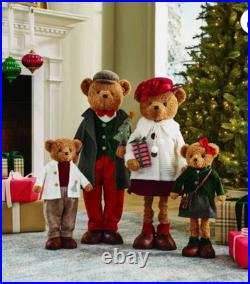 Member's Mark Plush Bear Family Set 4 Christmas Holiday Decorations Decor