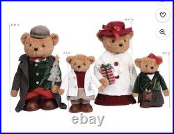 Member's Mark Plush Bear Family Set 4 Christmas Holiday Decorations Decor