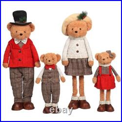 Member's Mark Plush Bear Family Set 4 Christmas Holiday Decorations Decor
