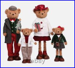 Member's Mark Plush Bear Family Set 4 Christmas Holiday Decorations Decor