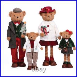 Member's Mark Plush Bear Family Set 4 Christmas Holiday Decorations Decor