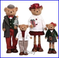 Member's Mark Plush Bear Family Set 4 Christmas Holiday Decorations Decor