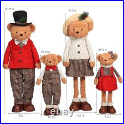 Member's Mark Plush Bear Family Set 4 Christmas Holiday Decorations Decor