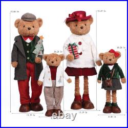 Member's Mark Plush Bear Family Set 4 Christmas Holiday Decorations Decor