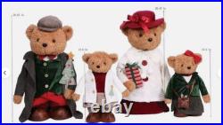 Member's Mark Plush Bear Family Set 4 Christmas Holiday Decorations Decor