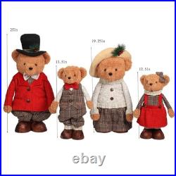 Member's Mark Plush Bear Family Set 4 Christmas Holiday Decorations Decor