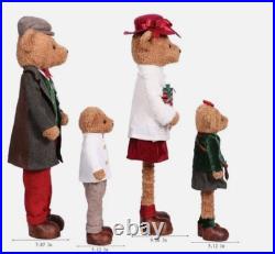 Member's Mark Plush Bear Family Set 4 Christmas Holiday Decorations Decor