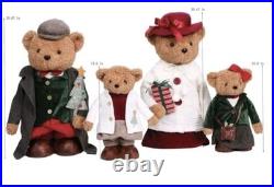 Member's Mark Plush Bear Family Set 4 Christmas Holiday Decorations Decor