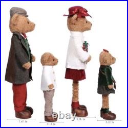 Member's Mark Plush Bear Family Set 4 Christmas Holiday Decorations Decor