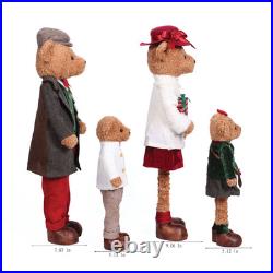 Member's Mark Plush Bear Family Set 4 Christmas Holiday Decorations Decor