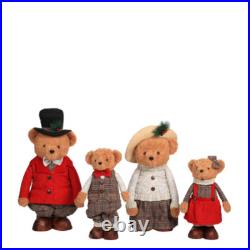 Member's Mark Plush Bear Family Set of 4 Indoor Christmas Decor