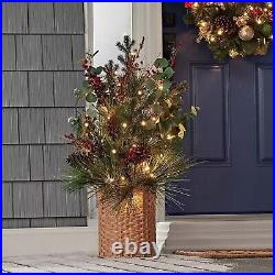 Member's Mark Pre-Lit 3.5' Holiday Porch Topiary Red